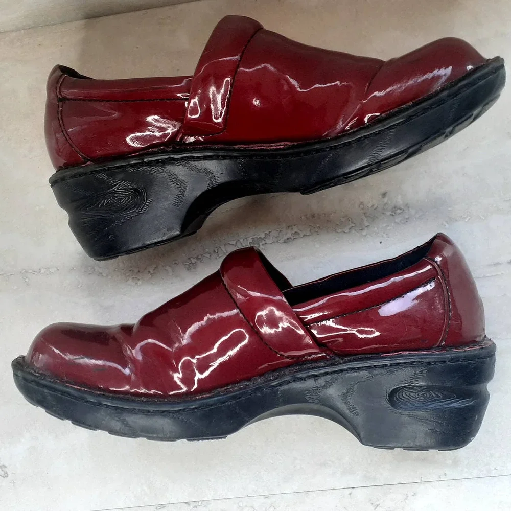 BOC Burgundy Comfort Clogs Man Made Upper Size  38.5 - Picture 6 of 12